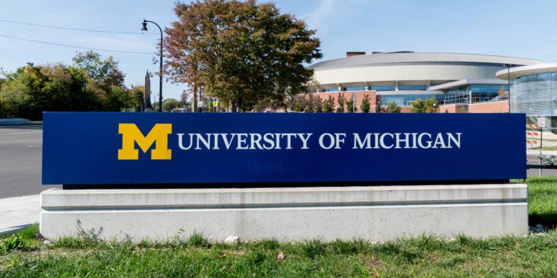 University of Michigan campus sign