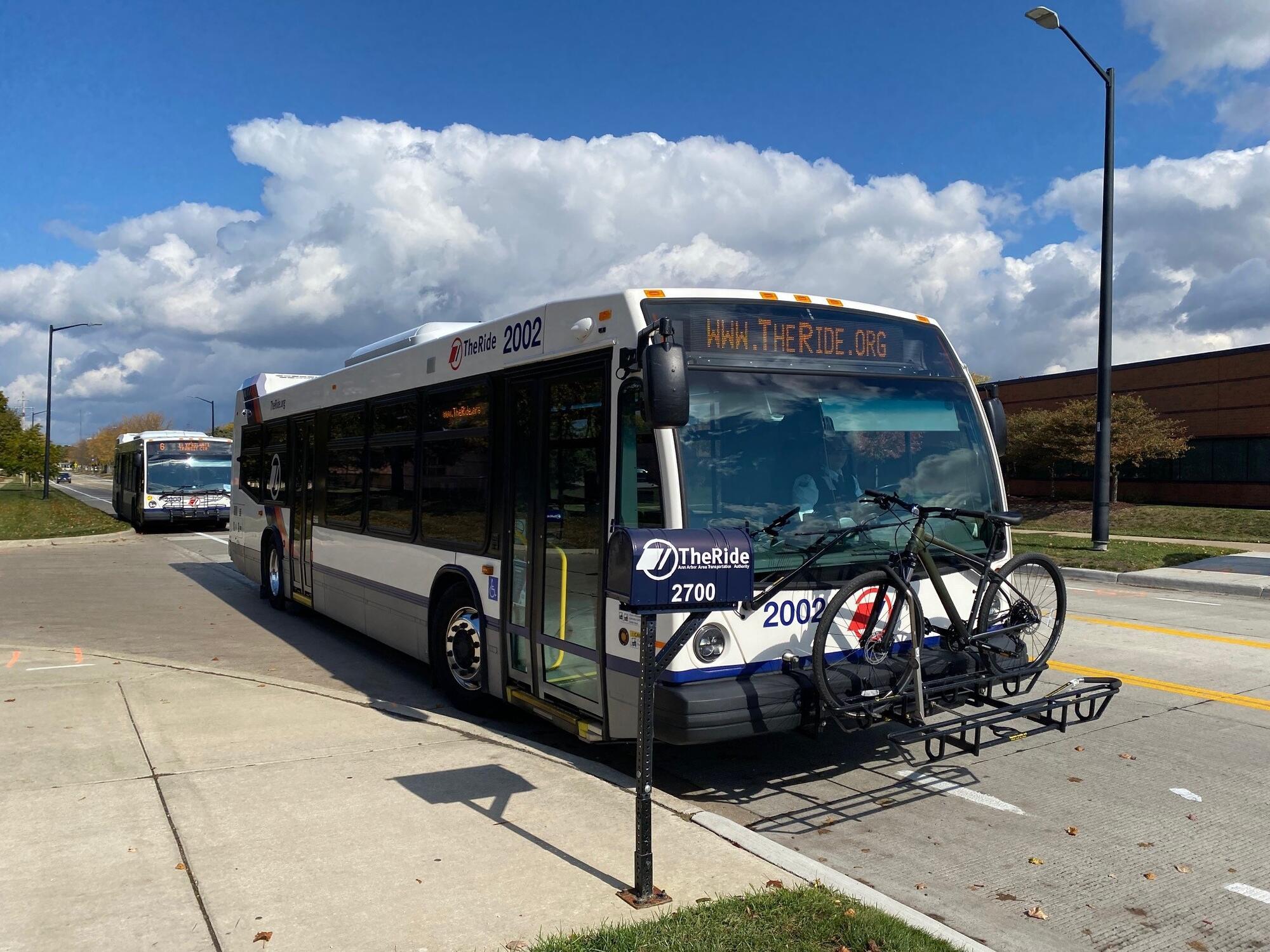 Bus with bike on front