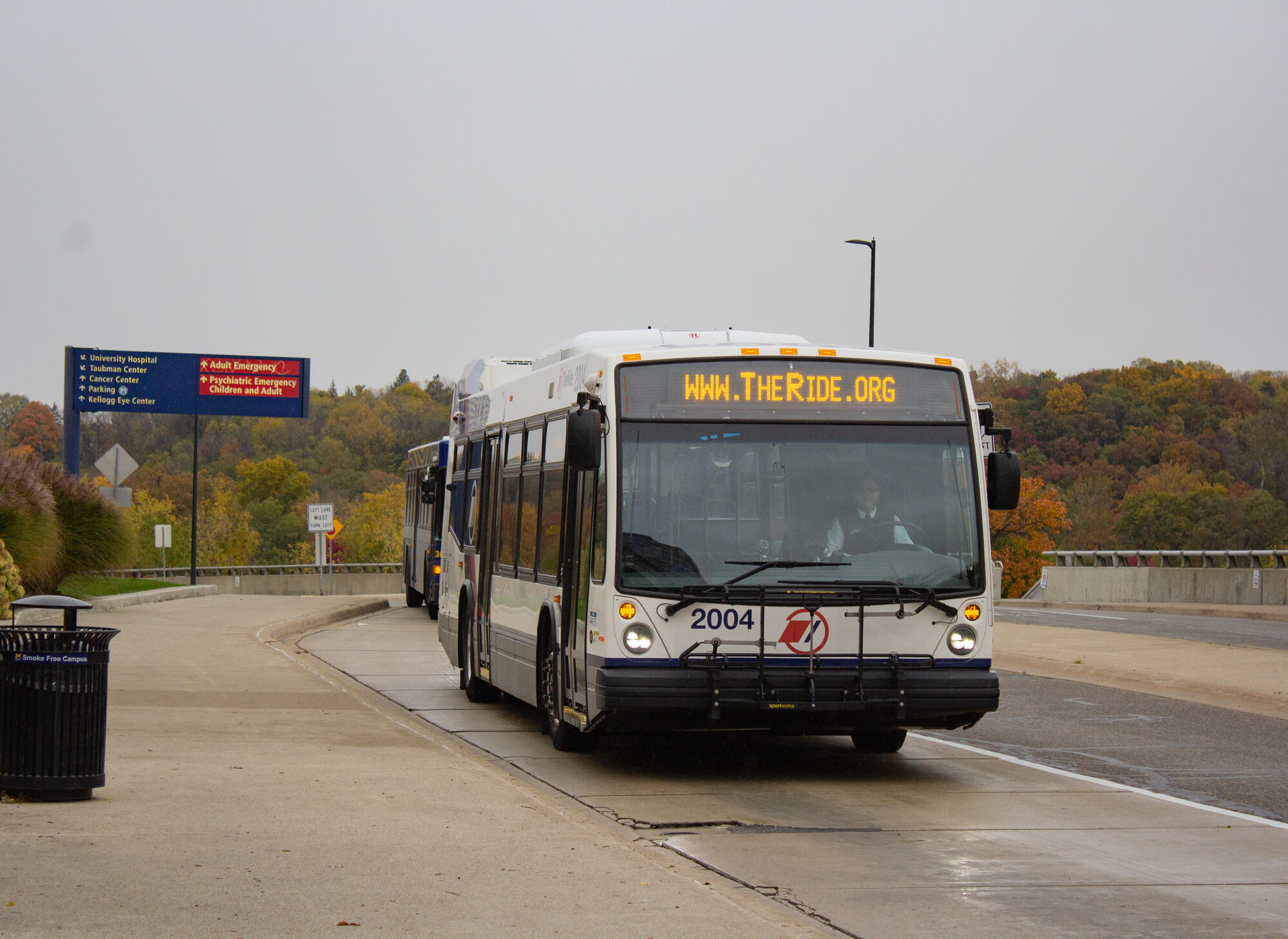 bus at UofM hospital