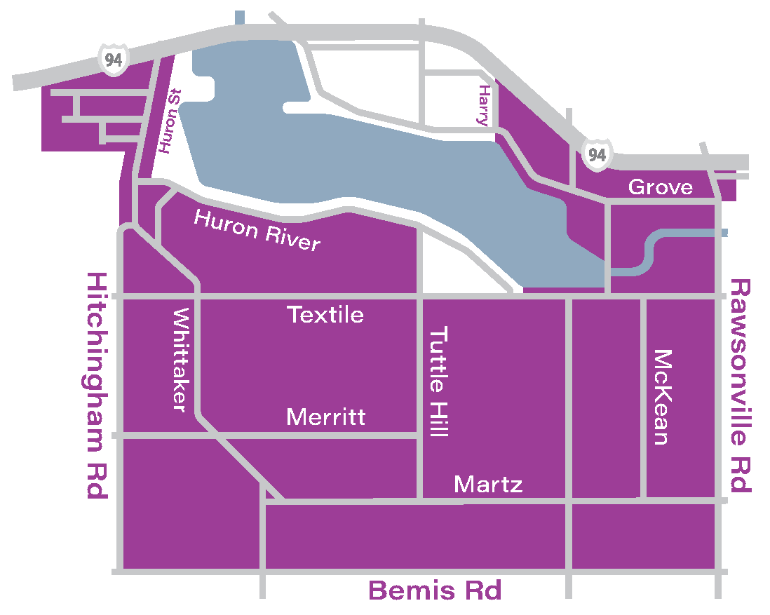 Map of FlexRide East service area