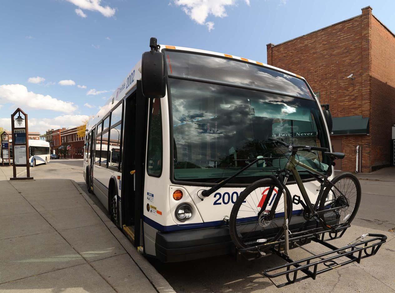 Photo of a TheRide bus at the YTC