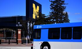 Bus in front of UM stadium