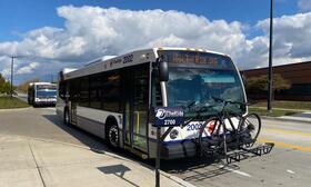 Bus with bike on front