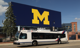 TheRide outside UofM Stadium