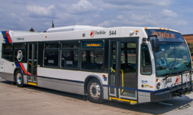 Photo of the exterior of a TheRide bus